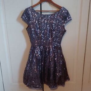 Deb Shimmering Purple Sequin Mini Dress